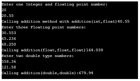 Method Overloading in Java with Examples