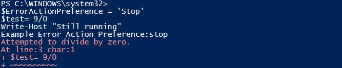 Try-catch in PowerShell