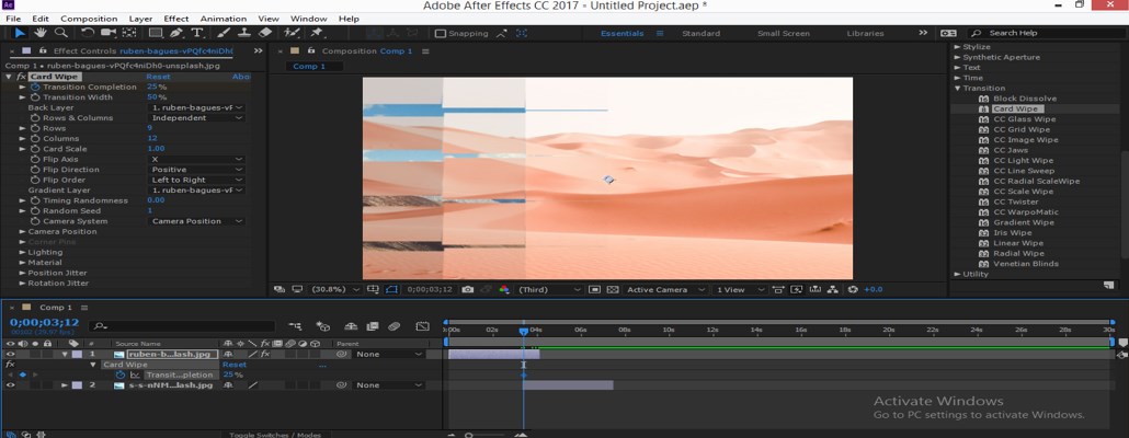 after effects transitions template