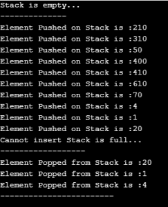 java stack implementation