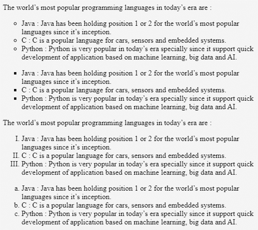 Css lists learn different types of indicators in css lists