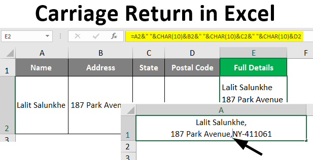 Carriage Return in Excel