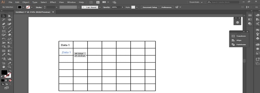 Create Table in Illustrator - 13