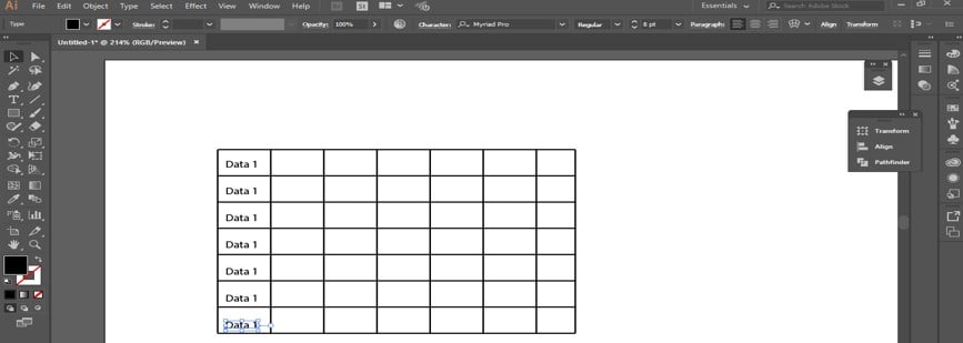 Create Table in Illustrator - 14