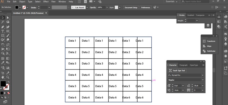 Create Table In Illustrator Two Methods To Draw A Table In Illustrator