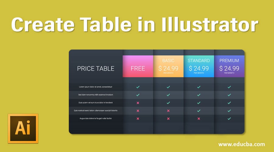 How To Draw Table In Illustrator - Intelligencesupply16