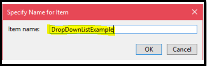 Drop Down List in ASP.NET step 1