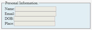 Fieldset Tag in HTML output 1