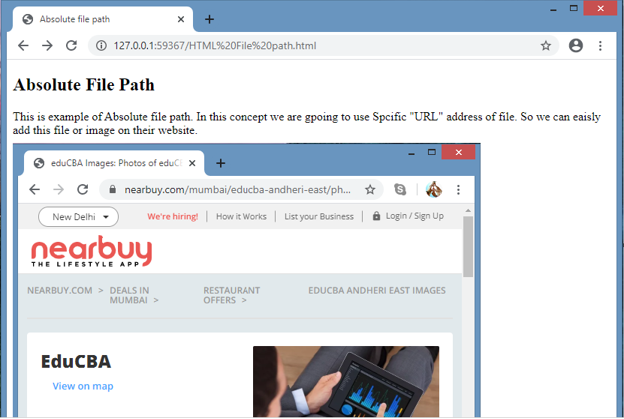 File Path in HTML output 1