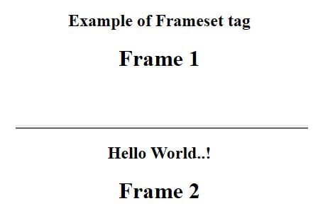 meaning of frameset tag in html