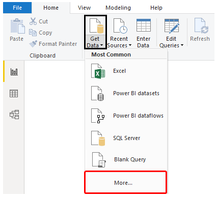 Power BI Connections - Get Data