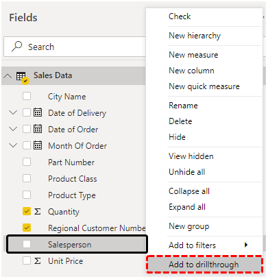 Power BI Drillthrough Example 16