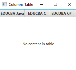 Table with Columns Example