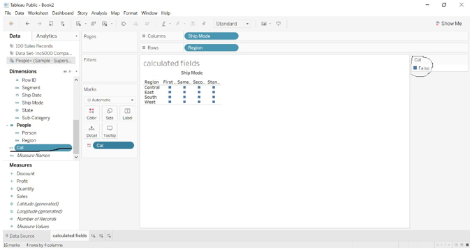 Tableau Calculated Field example 4