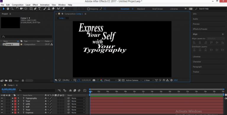 typing effect after effects