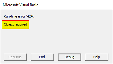 VBA Object Required Example 3-5