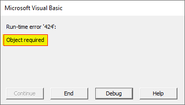 VBA Object Required Example 1-4