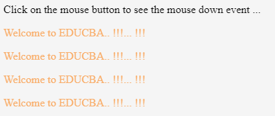 jQuery mousedown Example 4