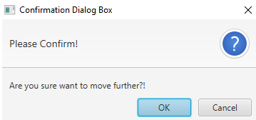 Confirmation Dialog box