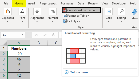 Negative Numbers in Excel 1-2