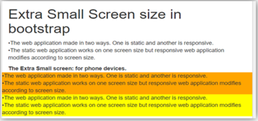 Bootstrap Screen Sizes output 1