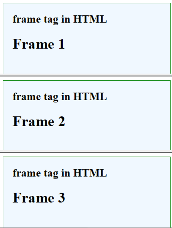 Frame Tag in HTML-1.2