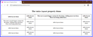 HTML Table Layout | Learn the Values of HTML Table Layout