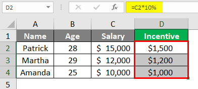 Incentive -excel 3-2