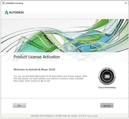 autodesk maya 2018 license