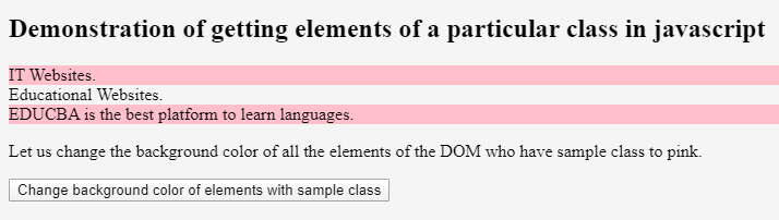JavaScript Get Element by Class 2