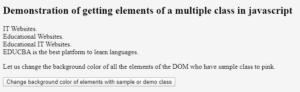 JavaScript Get Element by Class | Accessing Elements in the DOM File