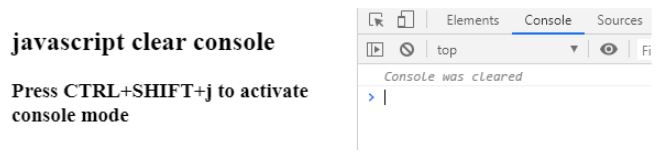 Javascript Clear Console output 1