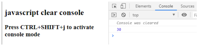Javascript Clear Console output 2