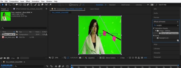 after effects keylight 1.2 white