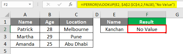 No value-vlookup