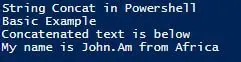 PowerShell Concatenate String 