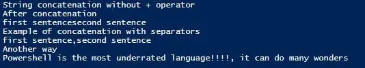 PowerShell Concatenate String Example 1