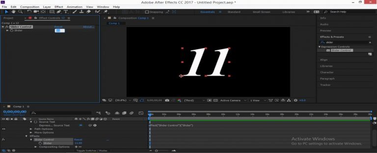 slider control after effect download