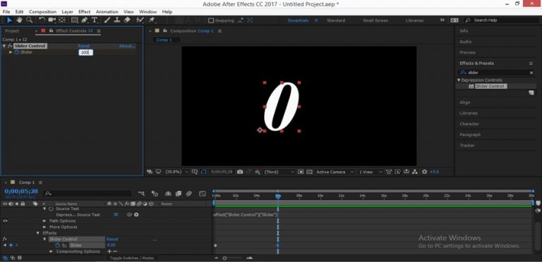 Slider control after effects что это