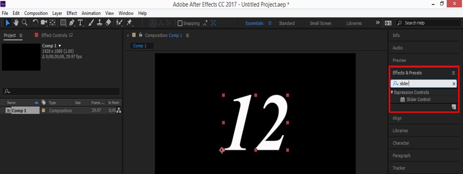 slider control after effect download