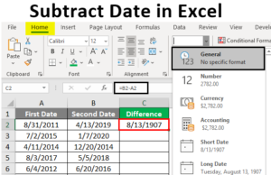 Subtract Date in Excel | How to Subtract Date in Excel (Examples)