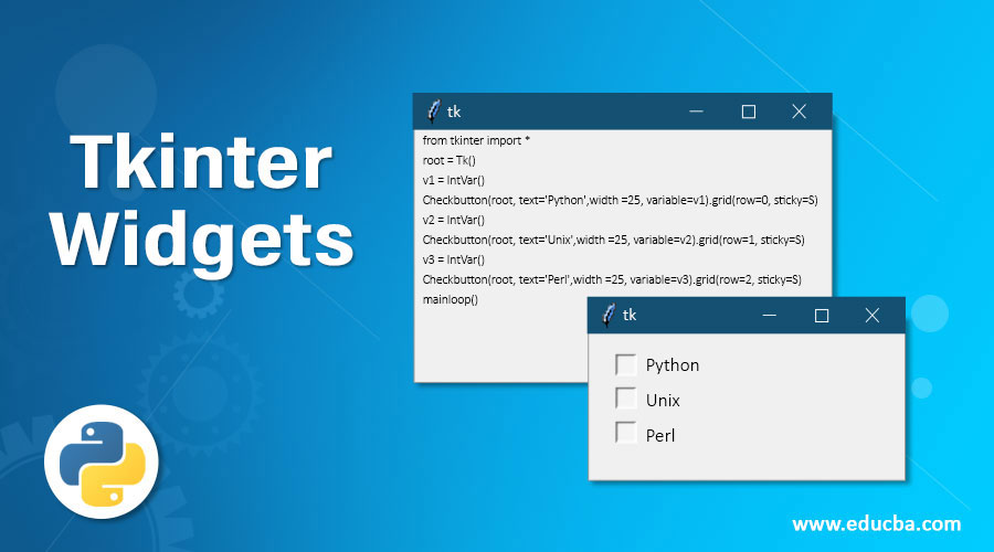List Of Python TKinter Widgets With Examples   Geekscoders