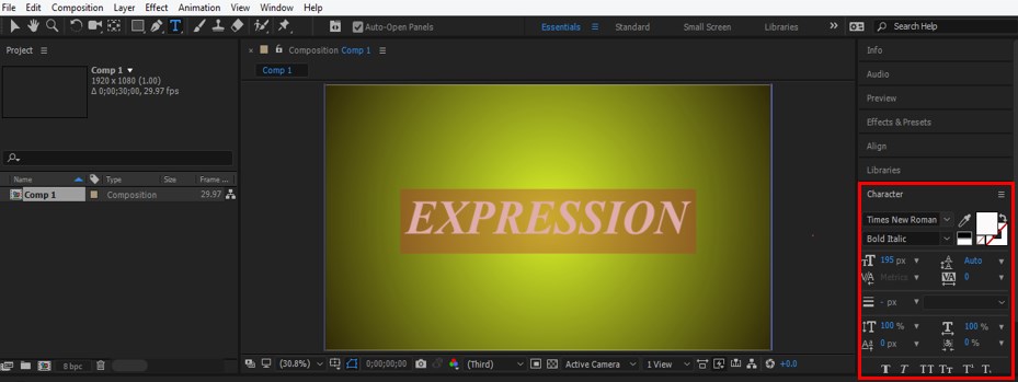 add wiggle expression to camera after effects