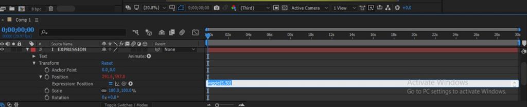 after effects wiggle expression exclude z