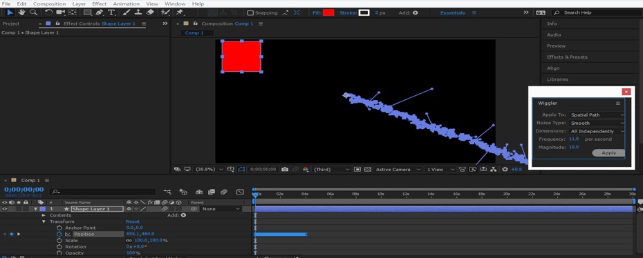 after effects expression to wiggle position linear