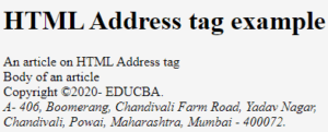 Address Tag in HTML | Learn How to Use Address Tag in HTML