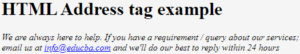 Address Tag in HTML | Learn How to Use Address Tag in HTML