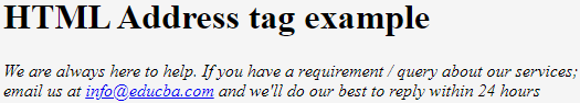 address tag in html output 3