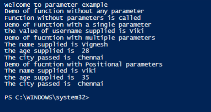 powershell parameter output 2