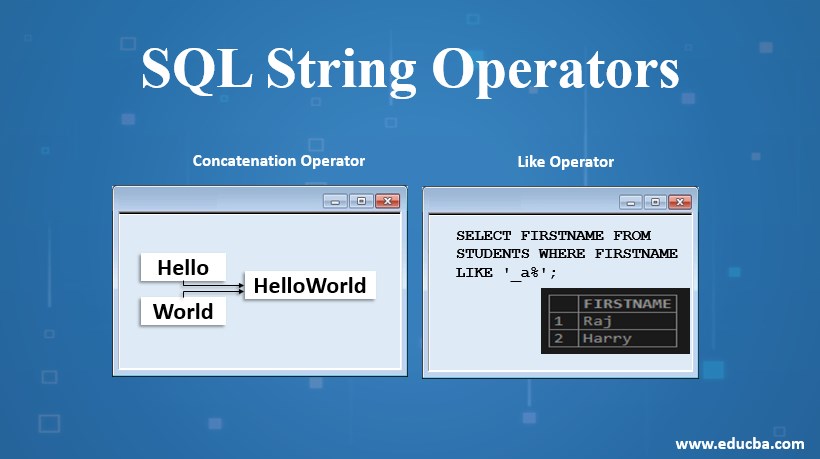 sql string operators